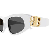BB0095S White recycled acetate Sunglasses - Shiny Solid White