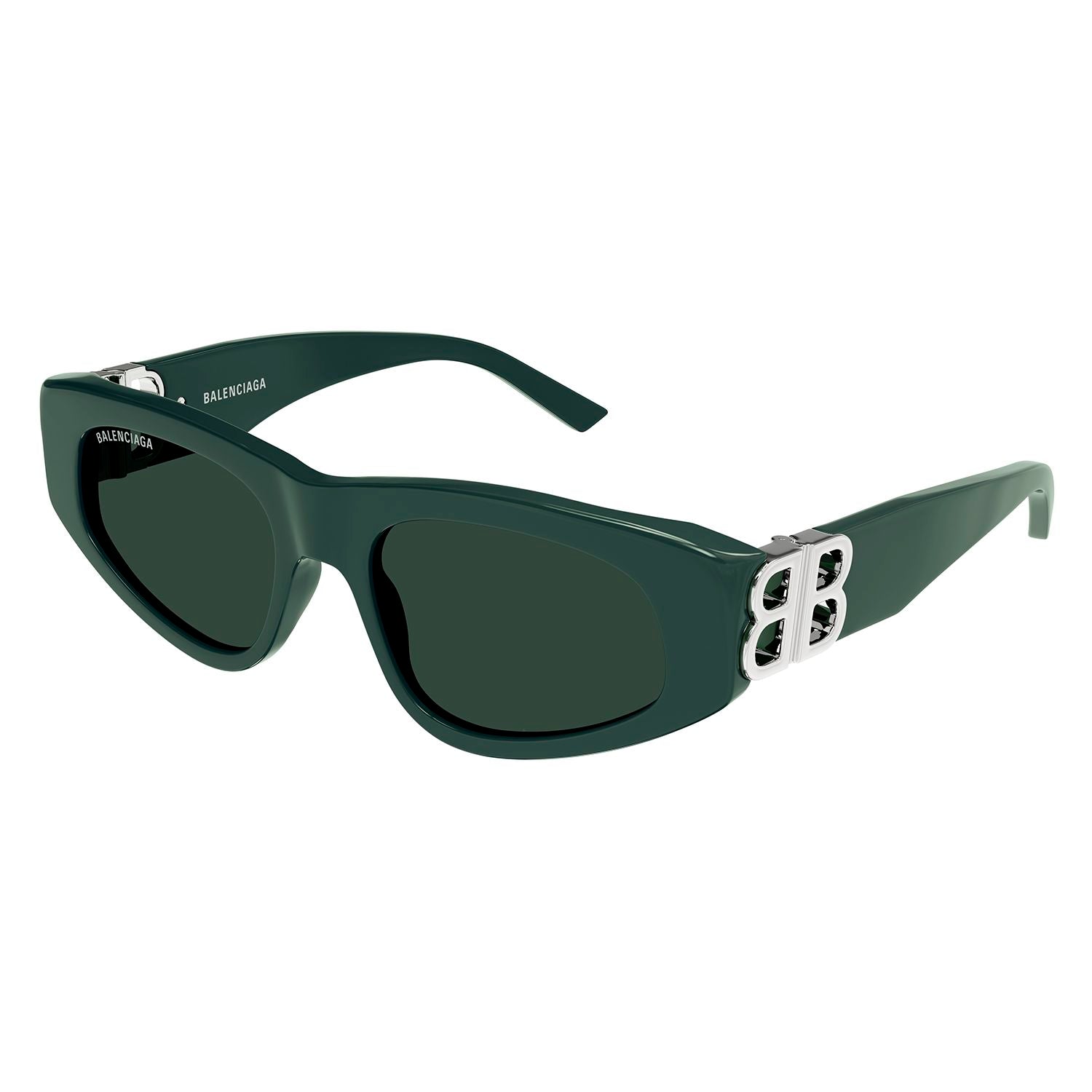 BB0095S Green recycled acetate Sunglasses - Shiny Dark Green