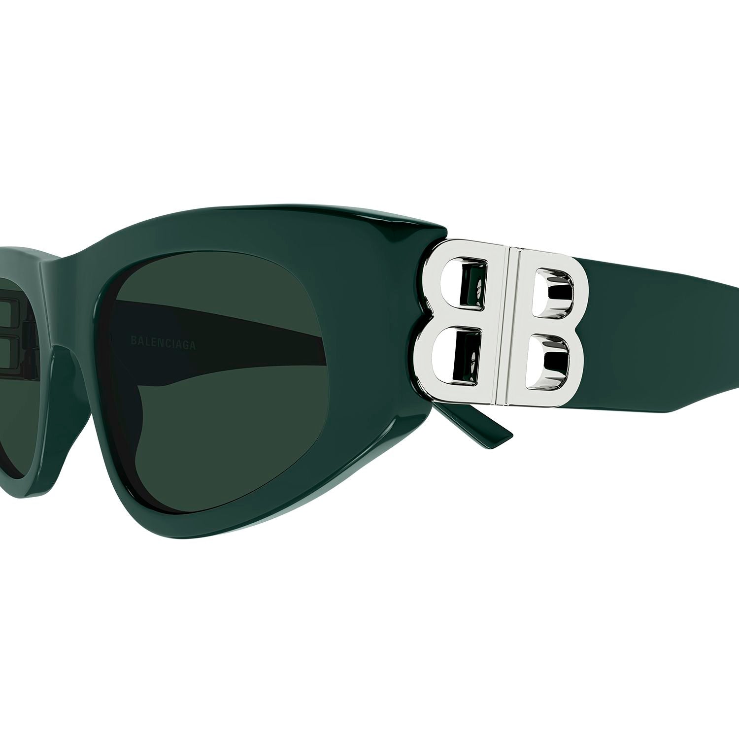 BB0095S Green recycled acetate Sunglasses - Shiny Dark Green