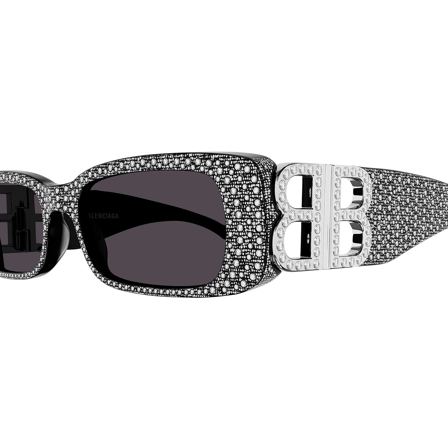 BB0096S Black recycled acetate & crystal strass Sunglasses - Shiny Black