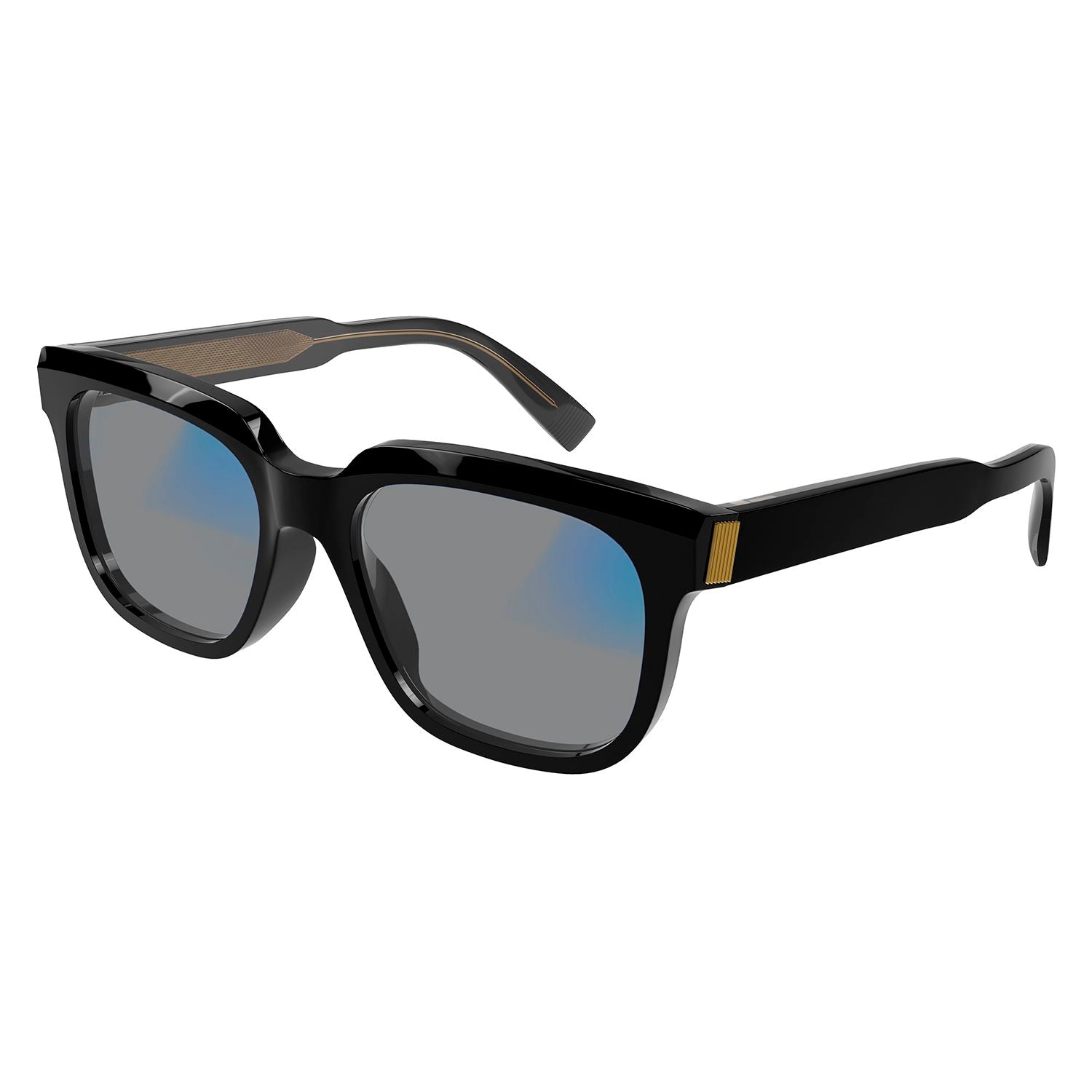 DU0002S Black recycled acetate Sunglasses - Shiny Solid Black