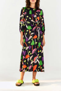 Robe midi Mushrooms Piping - Multicolore