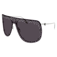 AM0313S Silver metal & black diamond strass Sunglasses - Shiny Silver & Black