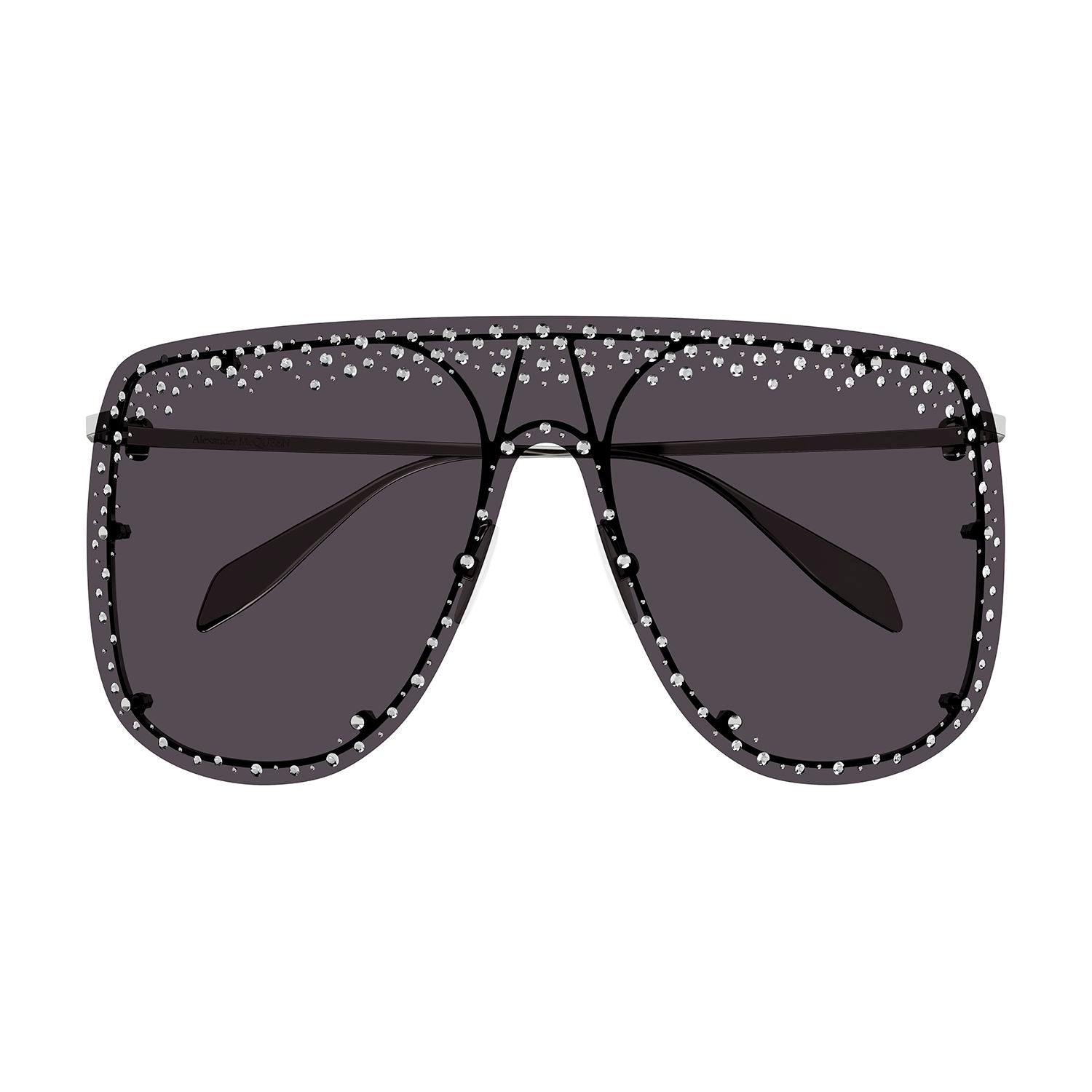 AM0313S Silver metal & black diamond strass Sunglasses - Shiny Silver & Black