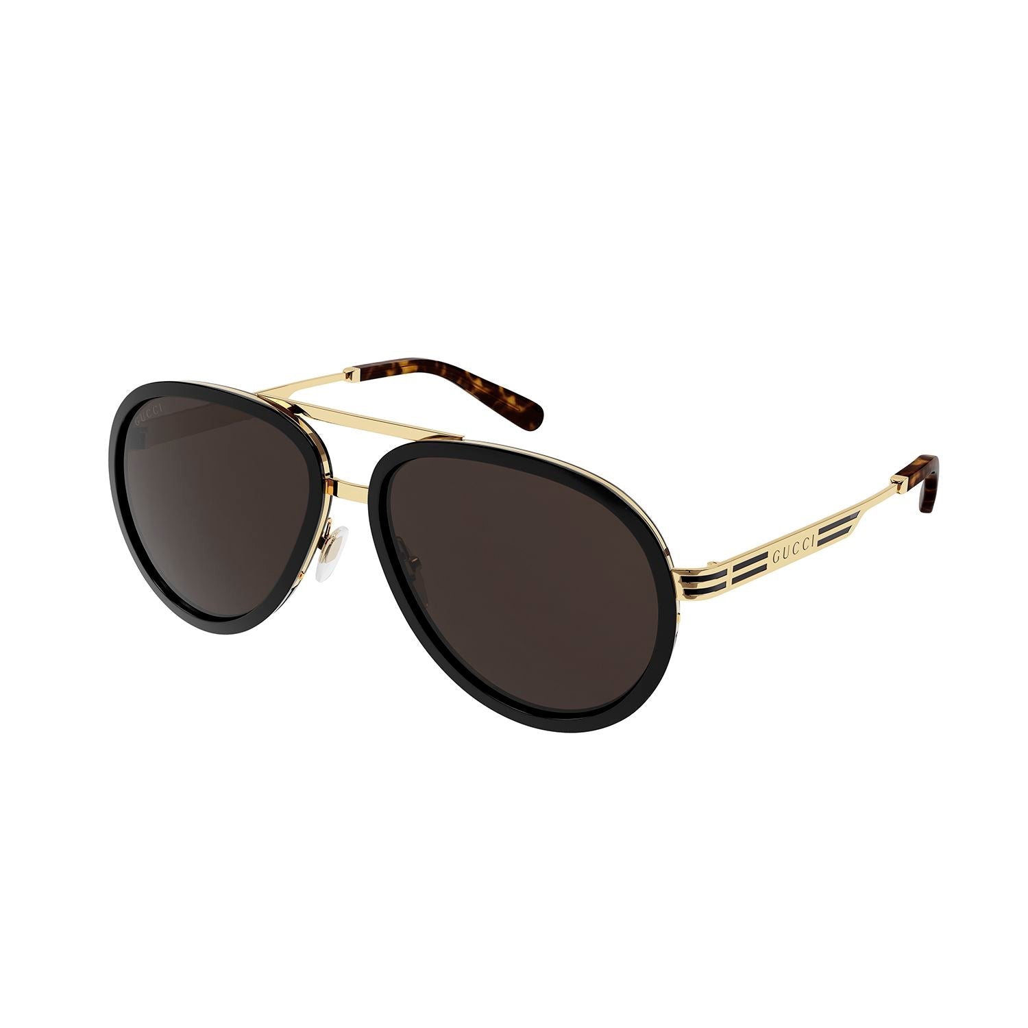 GG0982S Black metal Sunglasses - Shiny Yellow Gold & Black Rims