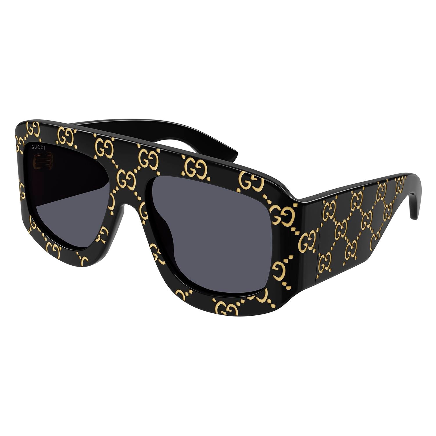 GG0983S Black recycled acetate Sunglasses - Shiny Solid Black