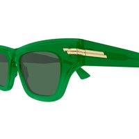 BV1122S Green recycled acetate Sunglasses - Shiny Transparent Green