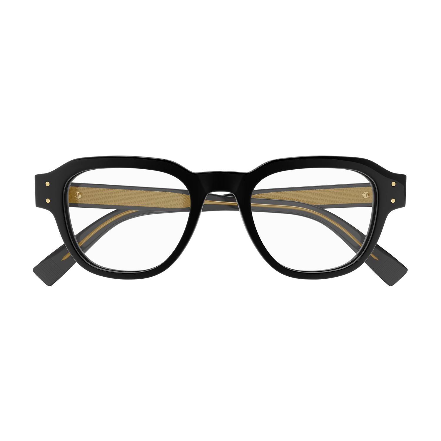 DU0048O Black recycled acetate Optical Frames - Shiny Solid Black