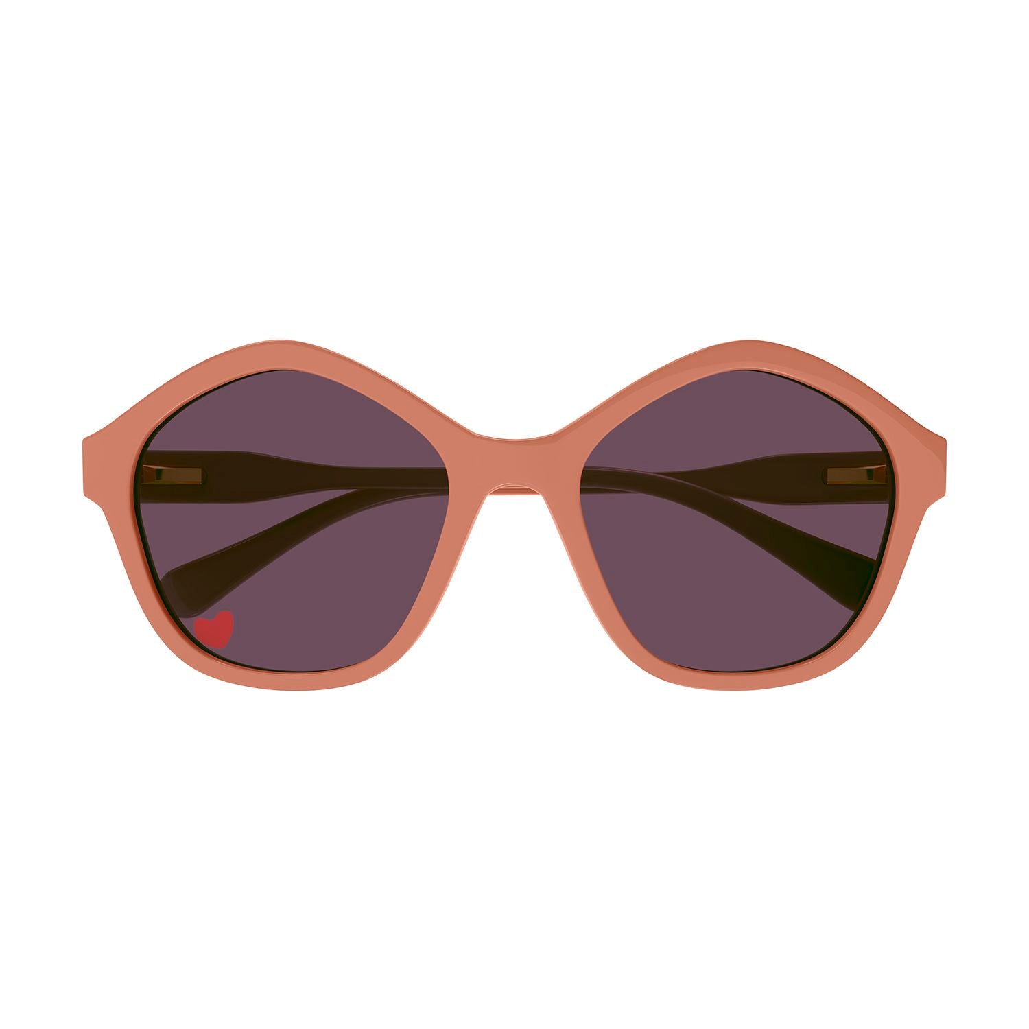 CC0010S Pink recycled acetate Sunglasses - Shiny Solid Dark Peach