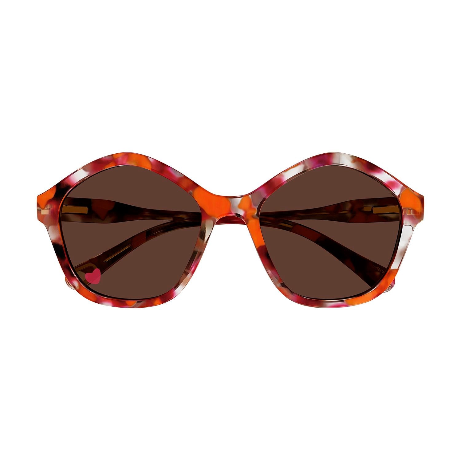 CC0010S Havana recycled acetate Sunglasses - Shiny Crystal & Red Orange Havana