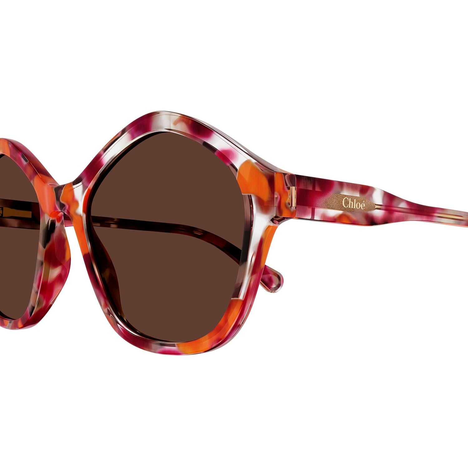 CC0010S Havana recycled acetate Sunglasses - Shiny Crystal & Red Orange Havana