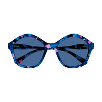 CC0010S Havana recycled acetate Sunglasses - Shiny Transparent Blue & Viollet & Rose Havana