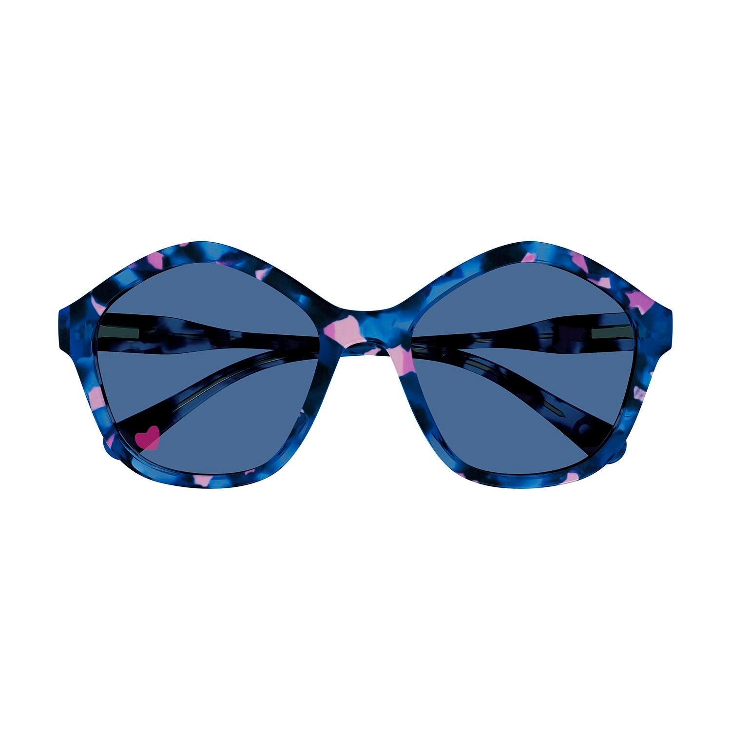 CC0010S Havana recycled acetate Sunglasses - Shiny Transparent Blue & Viollet & Rose Havana