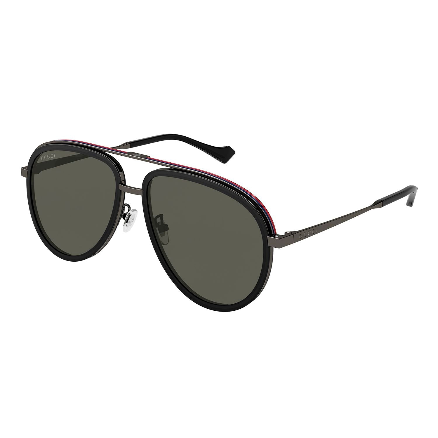 GG1097S Black metal Sunglasses - Shiny Black & Dark Ruthenium