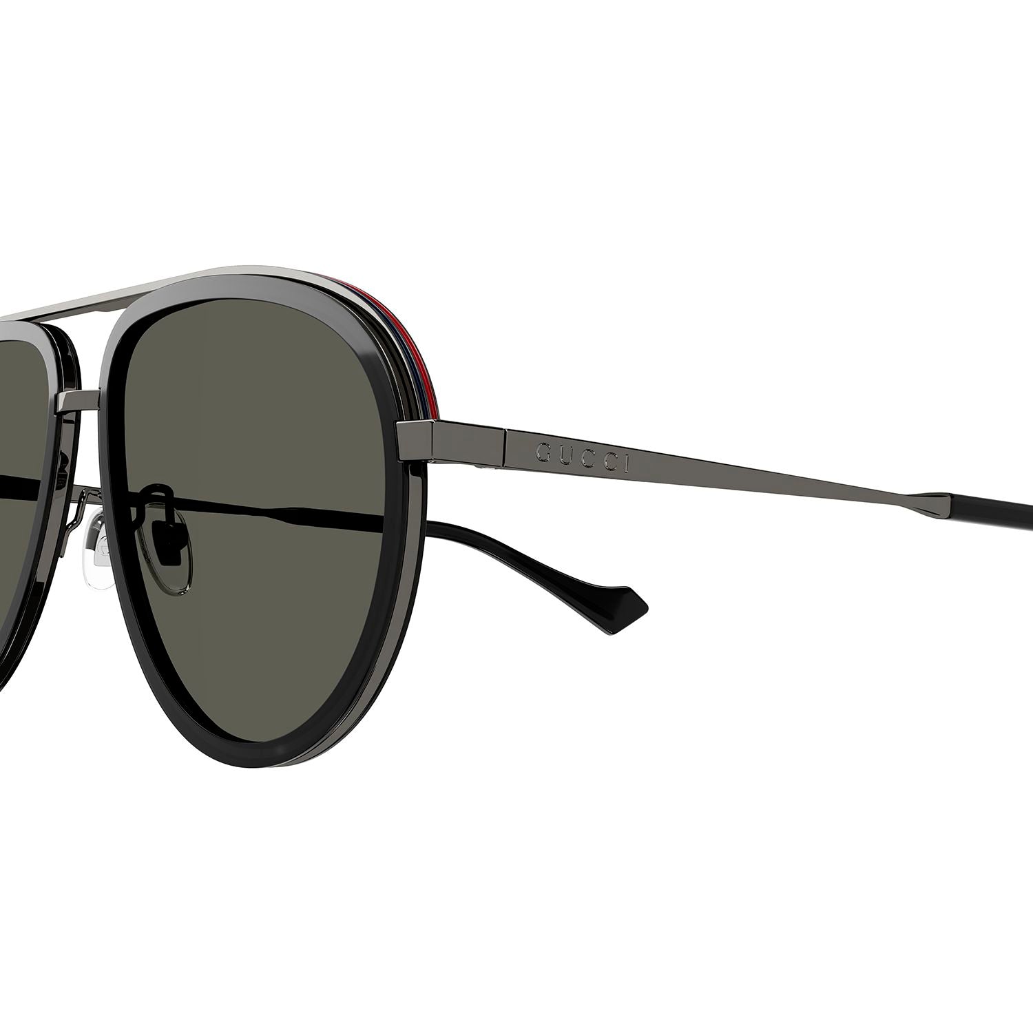 GG1097S Black metal Sunglasses - Shiny Black & Dark Ruthenium