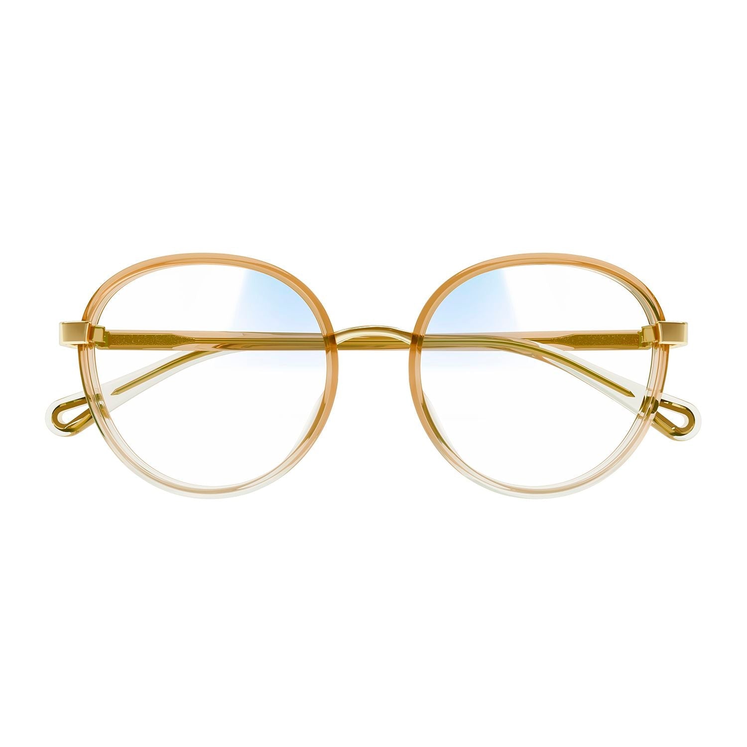 CH0033S Orange injection Sunglasses - Shiny Gradient Trasparent & Apricot