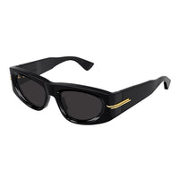 BV1144S Black recycled acetate Sunglasses - Shiny Solid Black