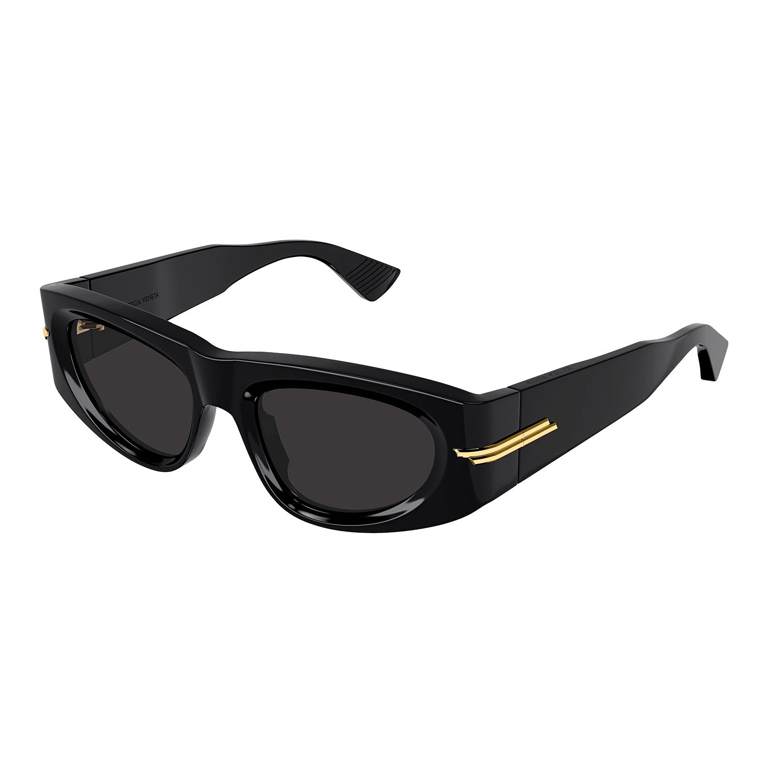 BV1144S Black recycled acetate Sunglasses - Shiny Solid Black