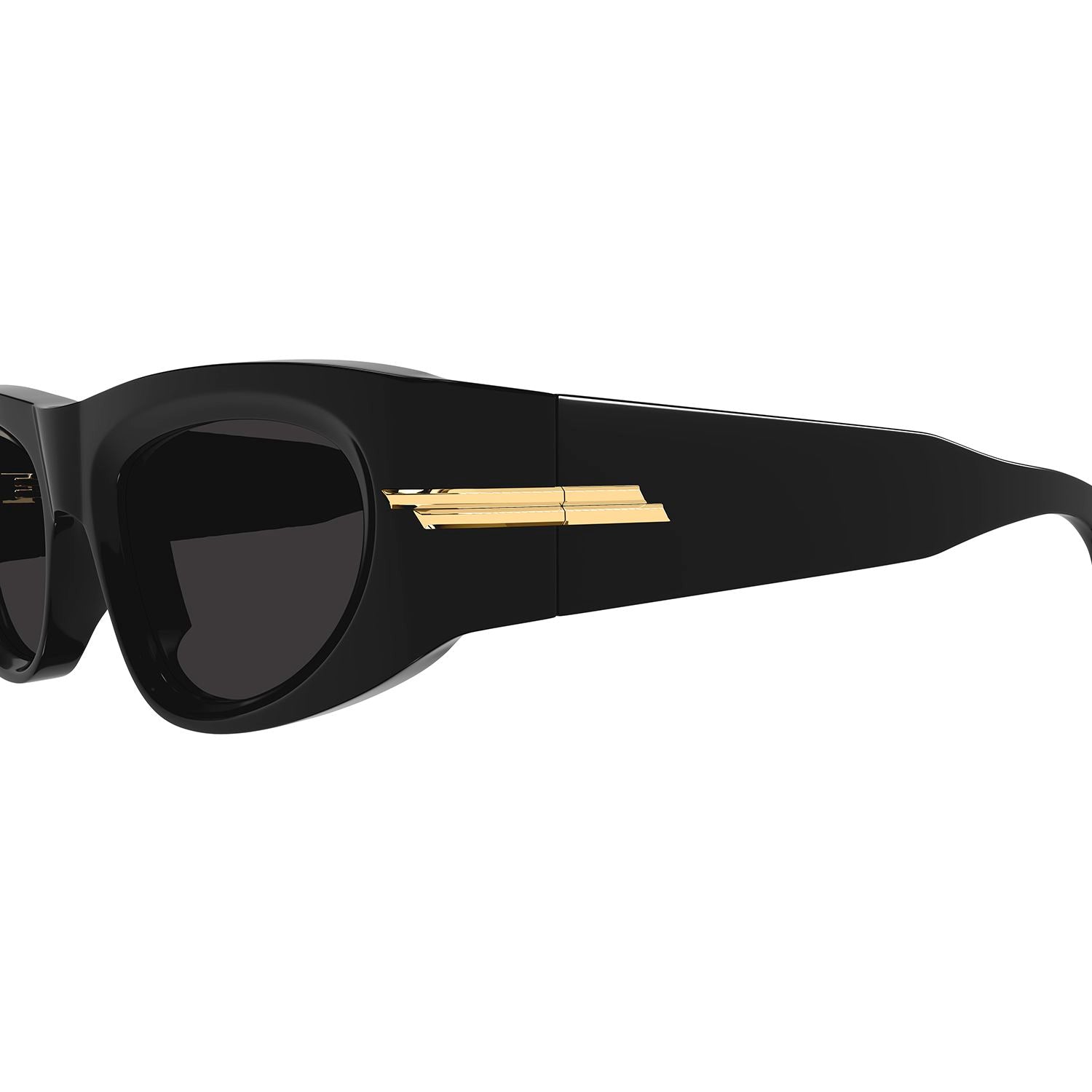 BV1144S Black recycled acetate Sunglasses - Shiny Solid Black