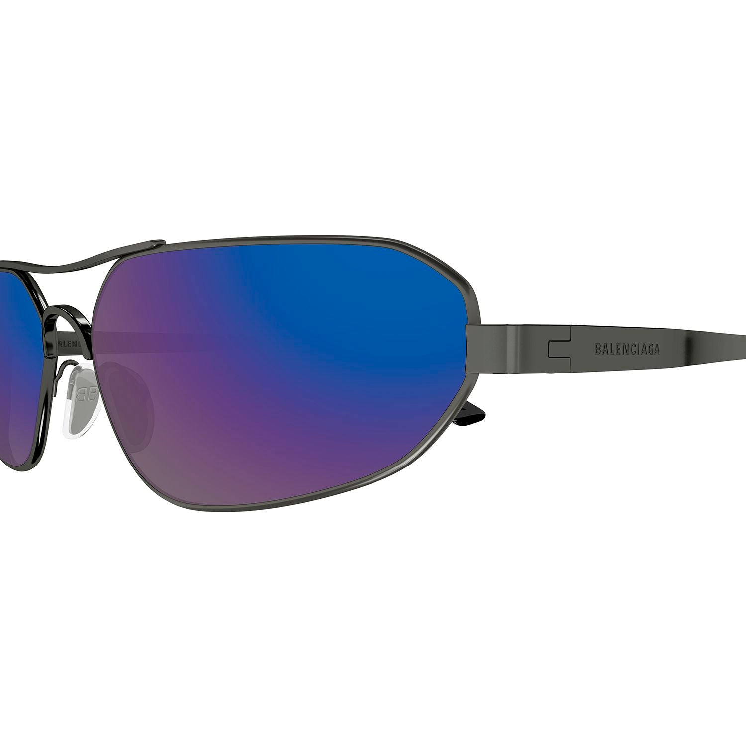 BB0227S Ruthenium metal Sunglasses - Shiny Dark Ruthenium