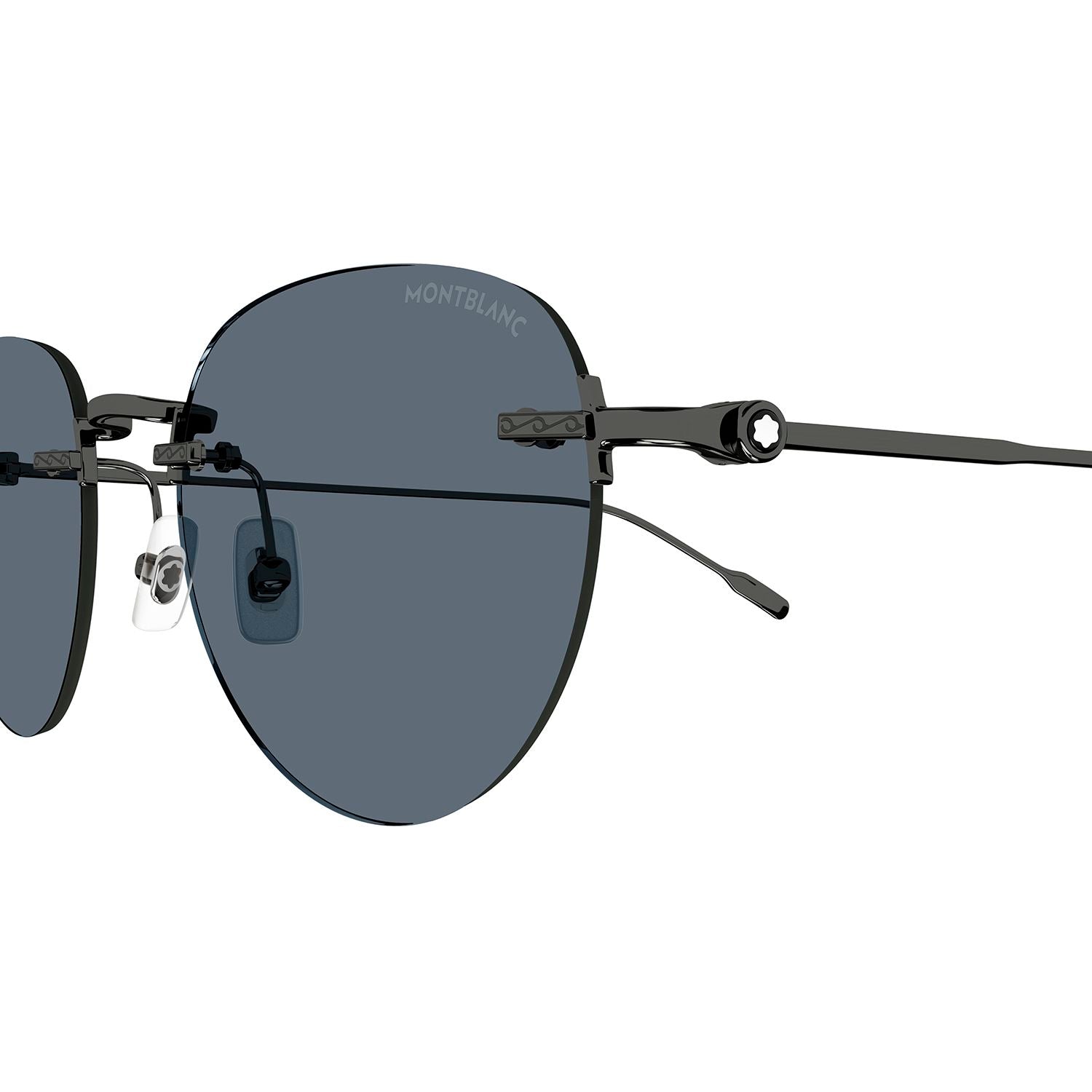 MB0239S Ruthenium metal Sunglasses - Shiny Dark Ruthenium