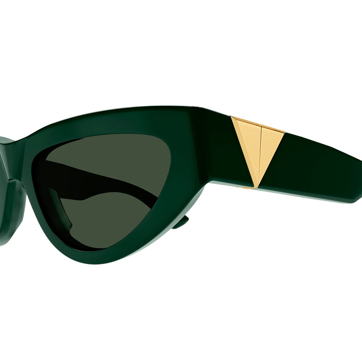 BV1176S Green recycled acetate Sunglasses - Shiny Solid Dark Green