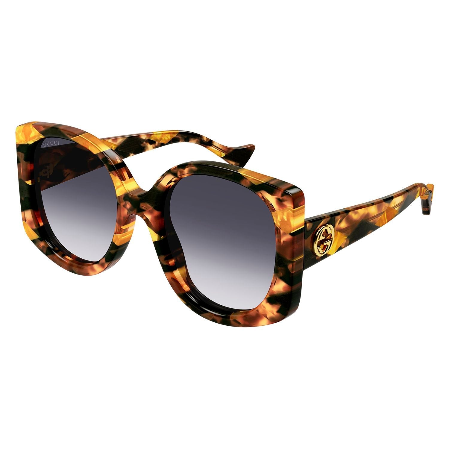 GG1257S Havana recycled acetate Sunglasses - Shiny Piqué Havana