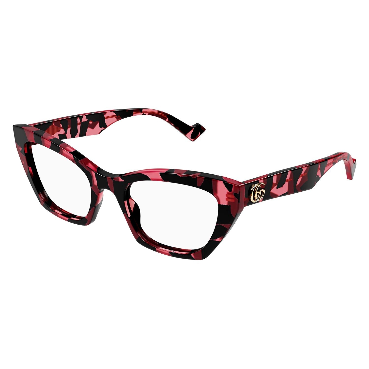 GG1334O Havana recycled acetate Optical Frames - Shiny Spotted Black & Cherry Havana
