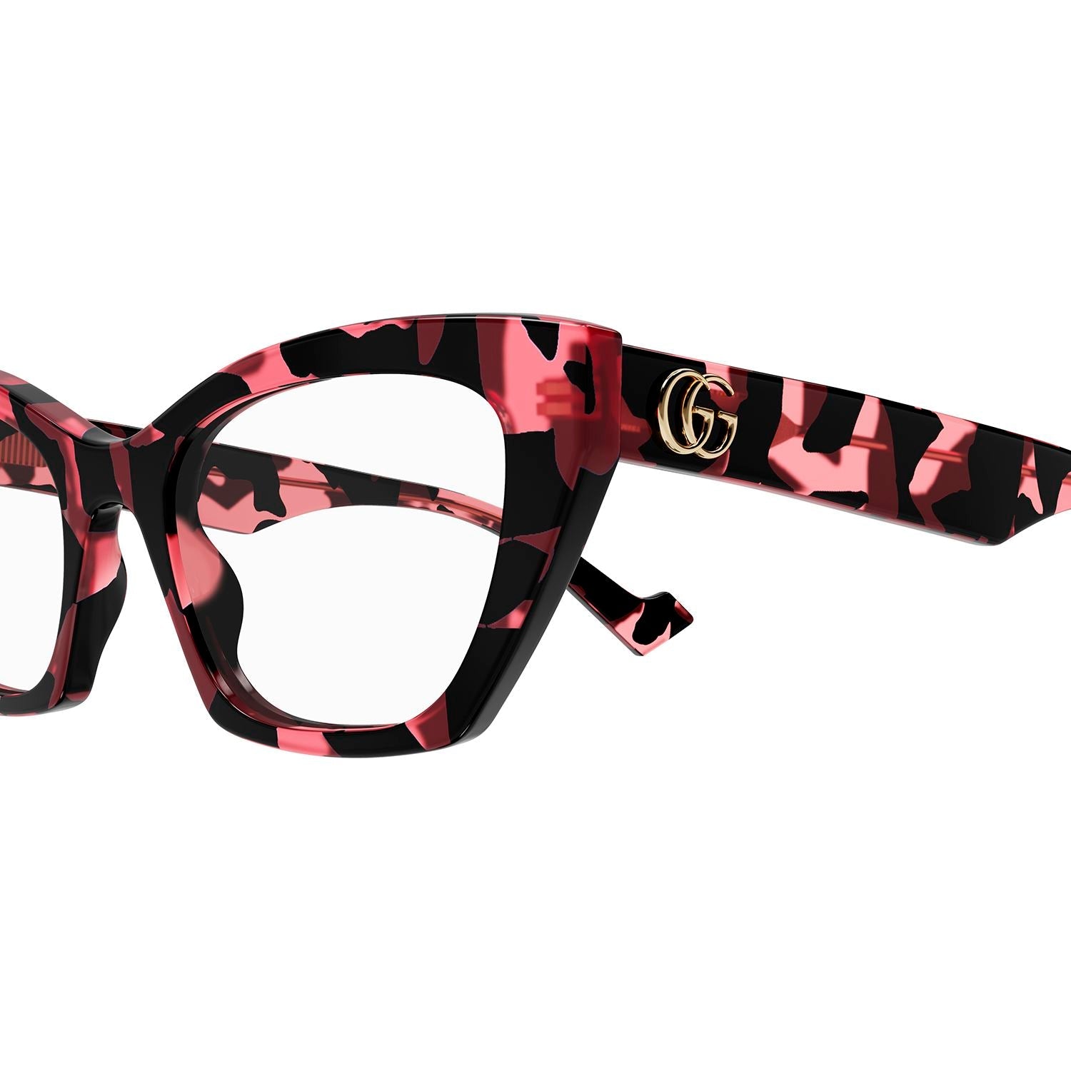 GG1334O Havana recycled acetate Optical Frames - Shiny Spotted Black & Cherry Havana