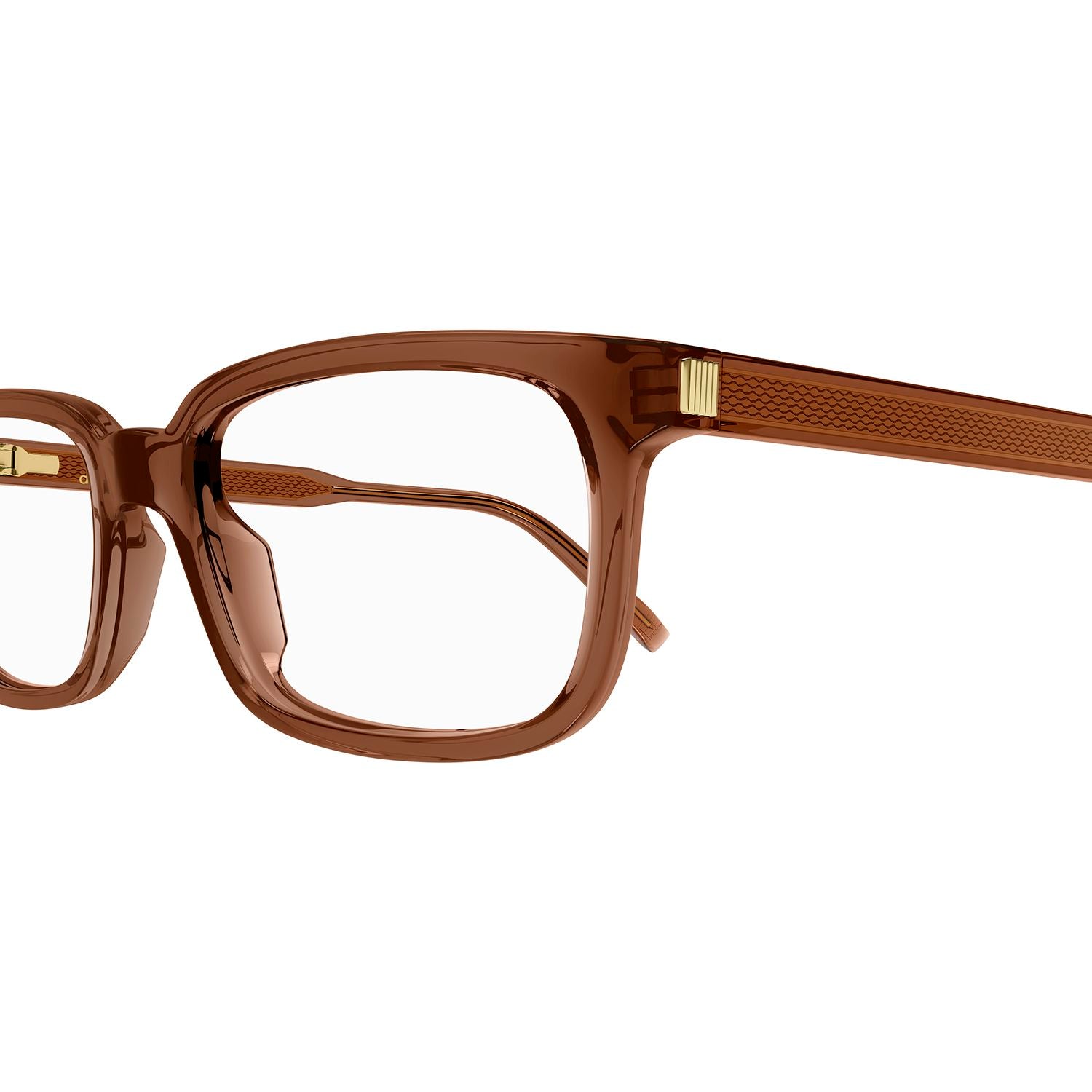 DU0060O Brown recycled acetate Optical Frames - Shiny Transaprent Brown