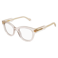 CH0162O Nude recycled acetate Optical Frames - Shiny Transparent Powder