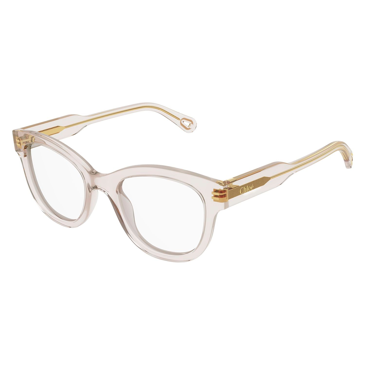 CH0162O Nude recycled acetate Optical Frames - Shiny Transparent Powder