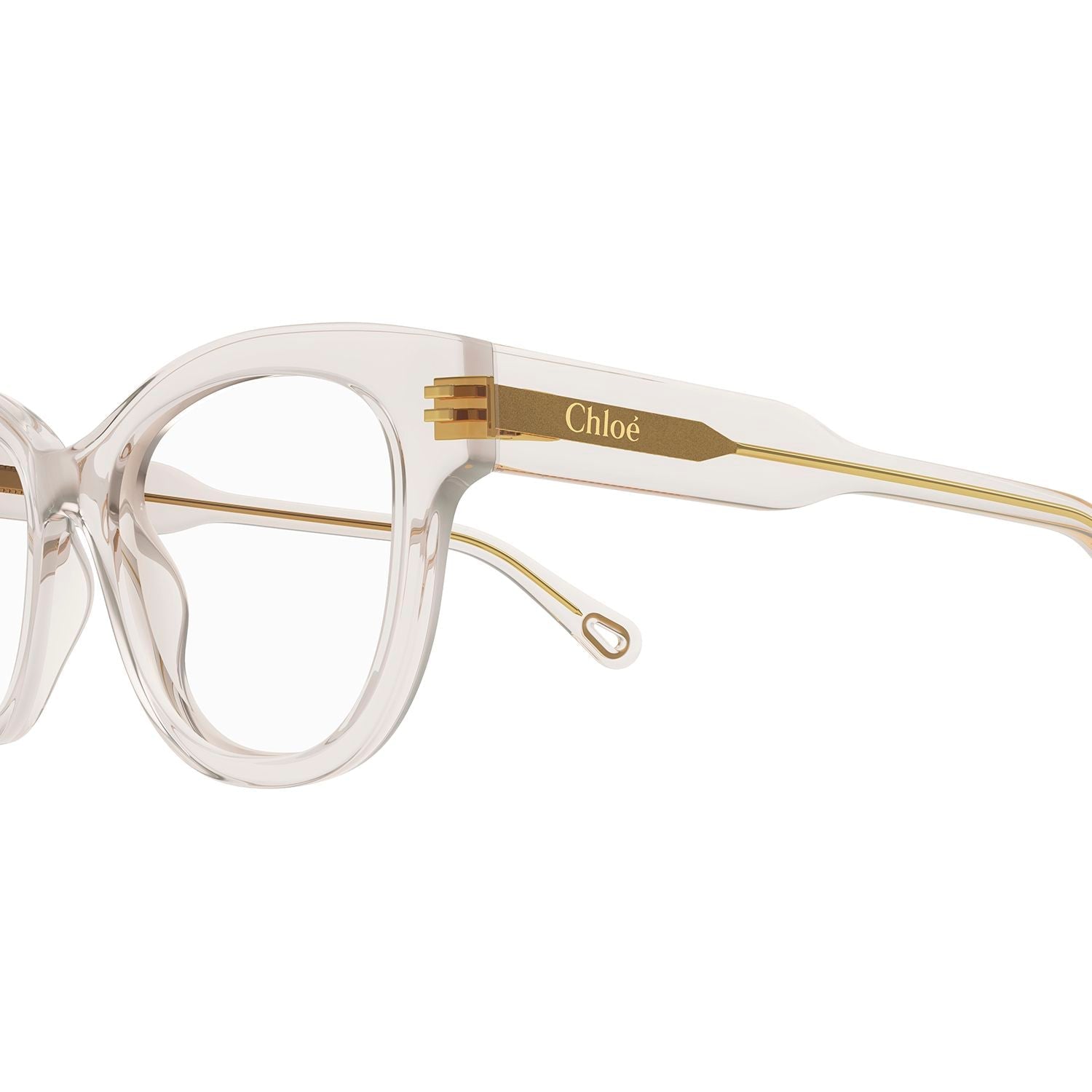 CH0162O Nude recycled acetate Optical Frames - Shiny Transparent Powder