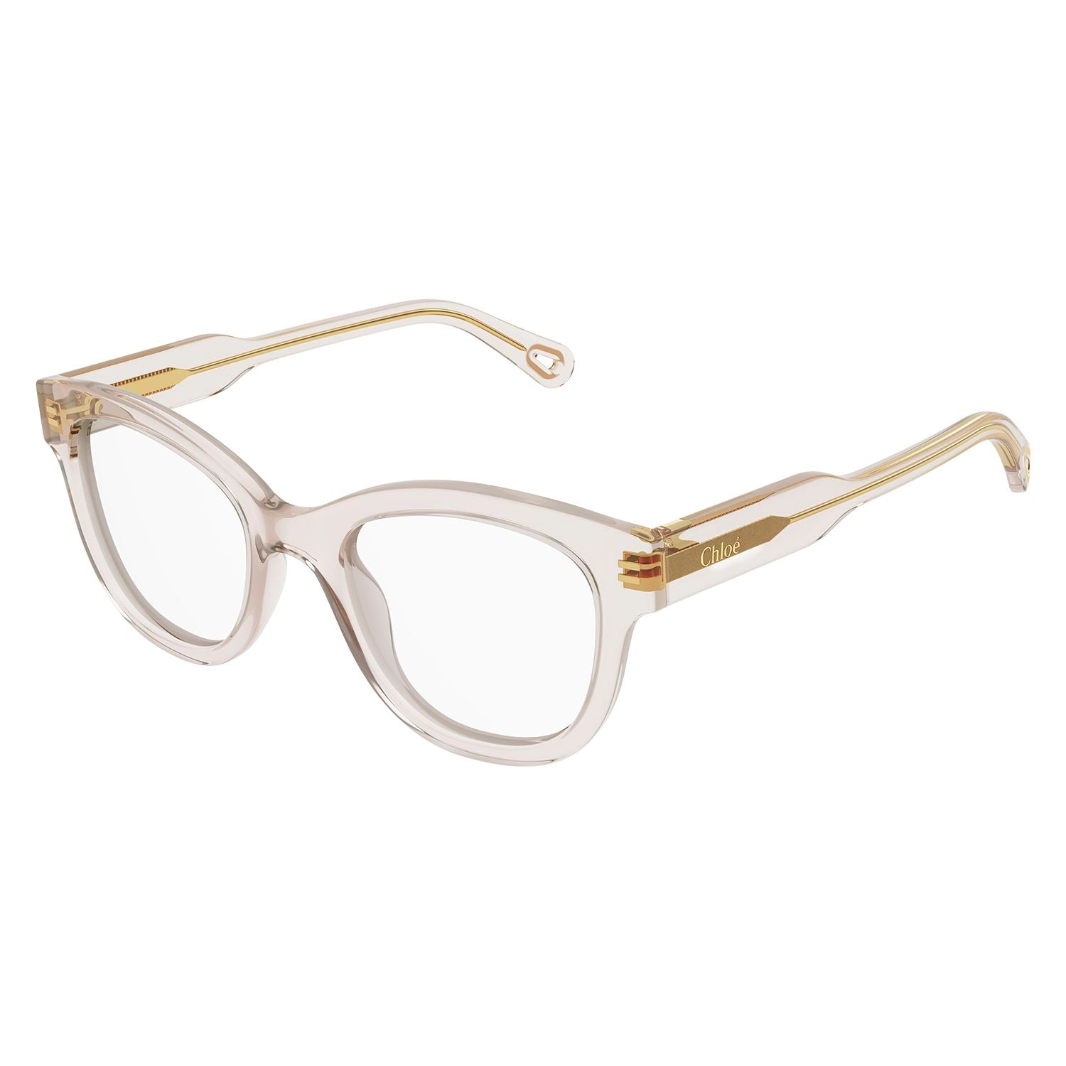CH0162O Nude recycled acetate Optical Frames - Shiny Transparent Powder