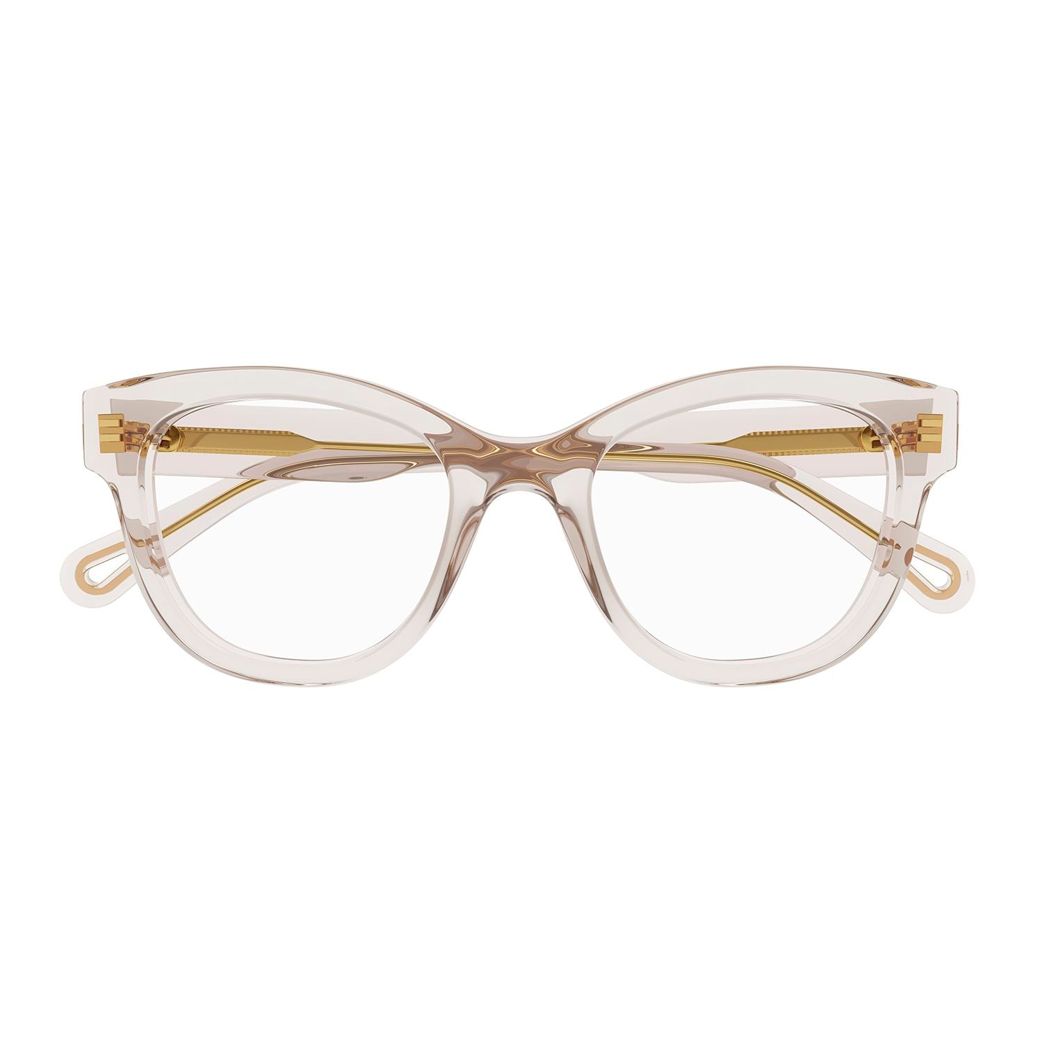 CH0162O Nude recycled acetate Optical Frames - Shiny Transparent Powder