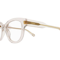 CH0162O Nude recycled acetate Optical Frames - Shiny Transparent Powder
