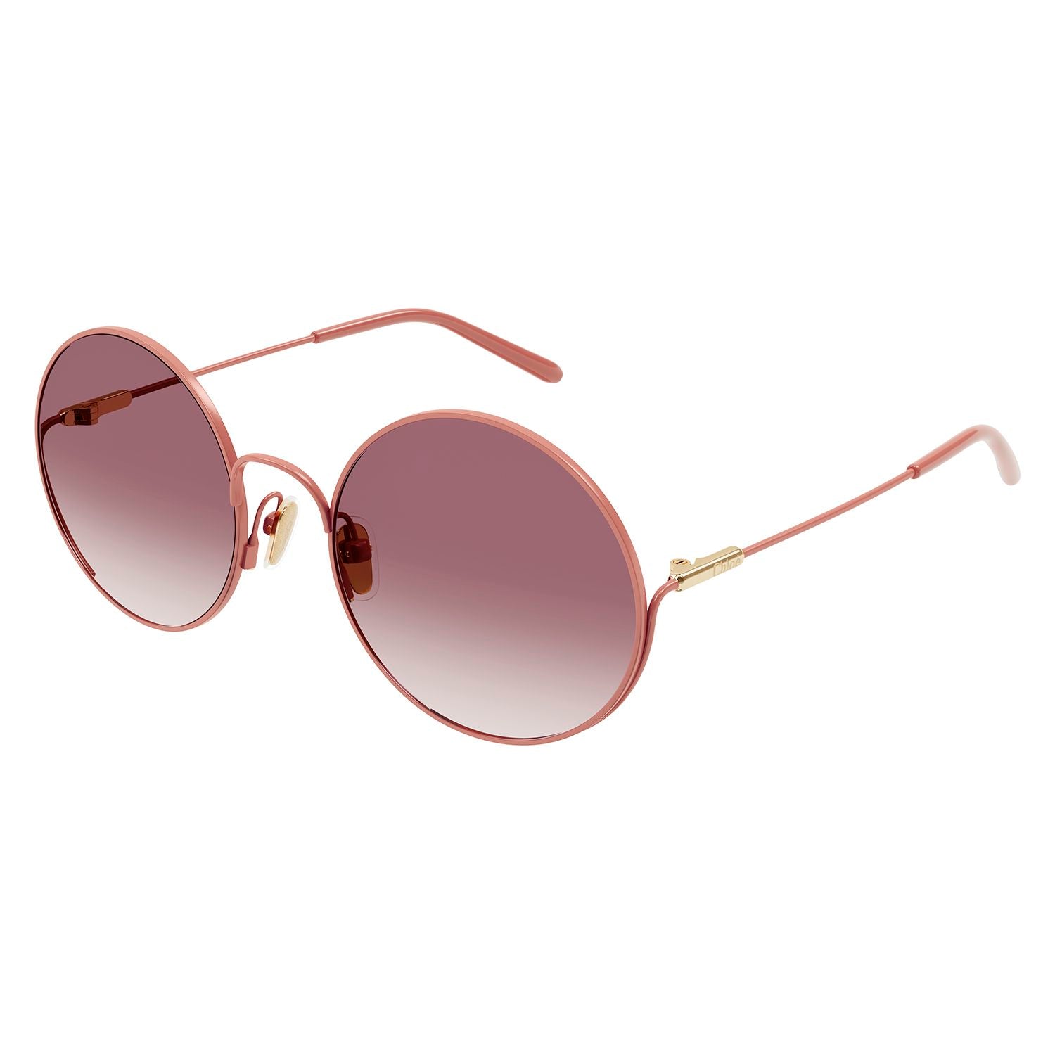 CC0016S Pink metal Sunglasses - Shiny Solid Varnished & Dark Peach