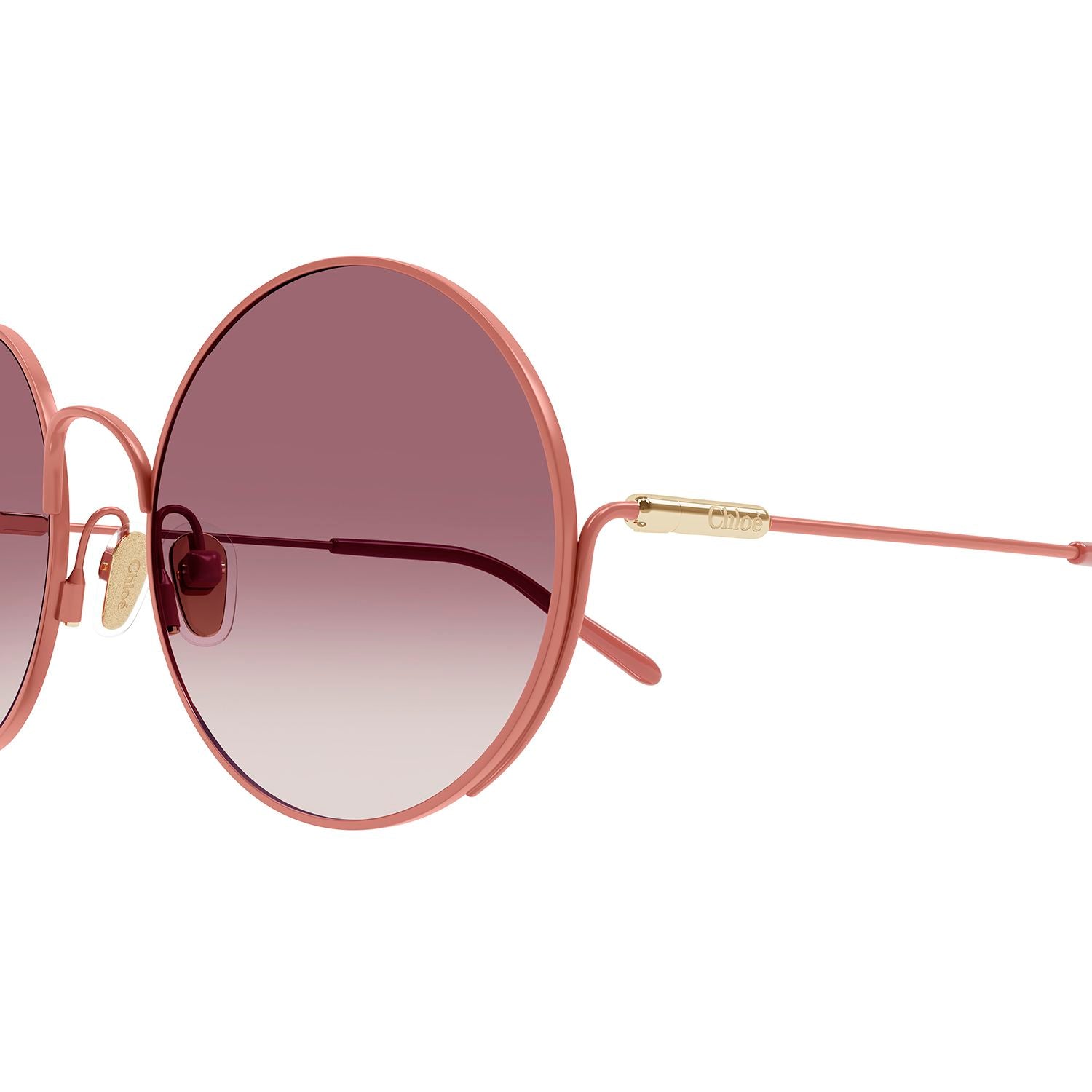CC0016S Pink metal Sunglasses - Shiny Solid Varnished & Dark Peach