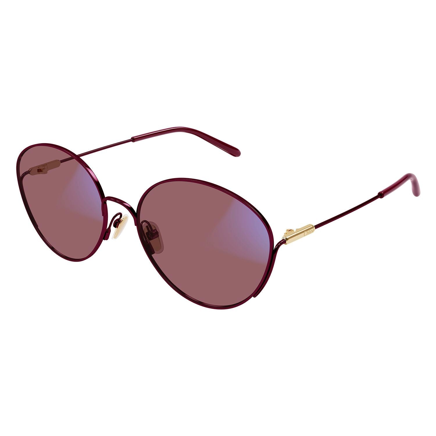 CH0168S Burgundy metal Sunglasses - Shiny Solid Varnished Burgundy