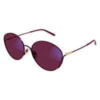 CH0168S Burgundy metal Sunglasses - Shiny Solid Varnished Burgundy