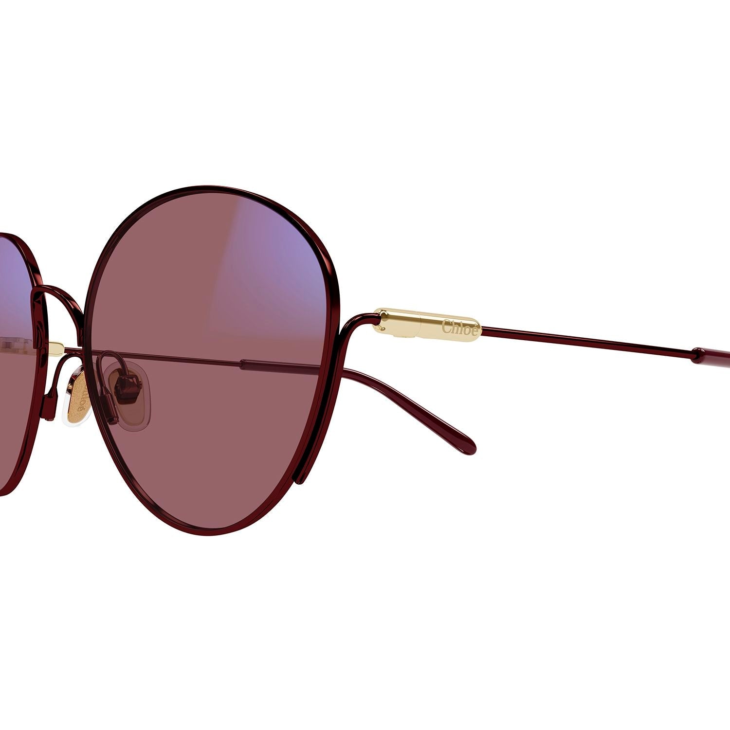 CH0168S Burgundy metal Sunglasses - Shiny Solid Varnished Burgundy