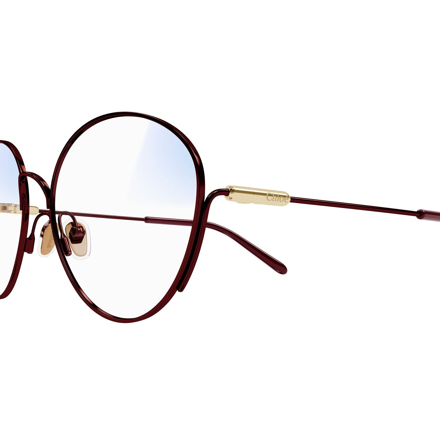 CH0168S Burgundy metal Sunglasses - Shiny Solid Varnished Burgundy