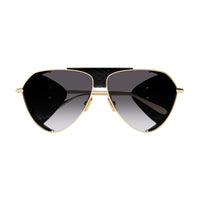 AA0067S Gold leather cover & bridge metal Sunglasses - Shiny Light Gold & Black Ayers