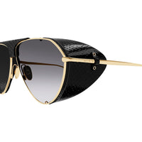 AA0067S Gold leather cover & bridge metal Sunglasses - Shiny Light Gold & Black Ayers