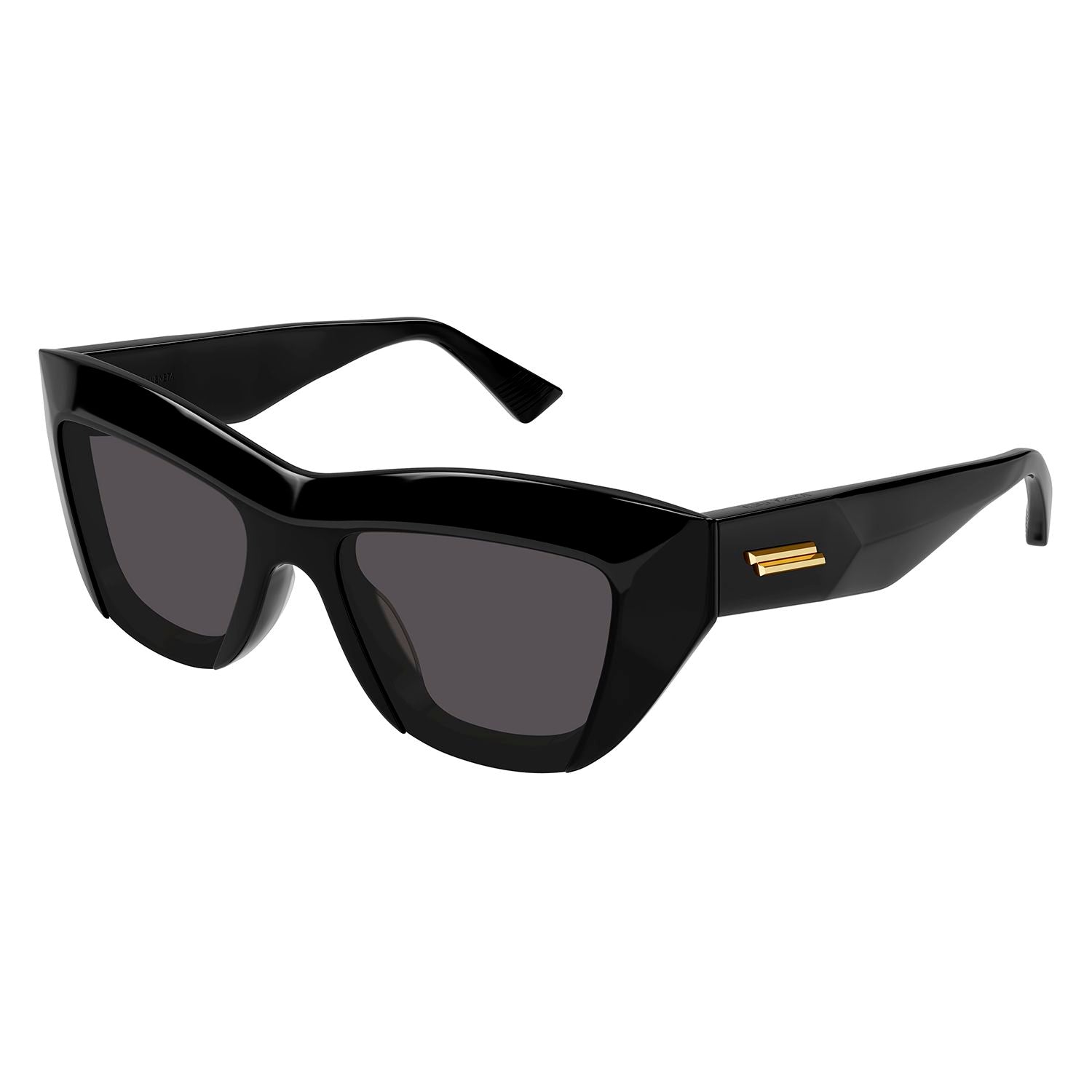 BV1218S Black recycled acetate Sunglasses - Shiny Solid Black