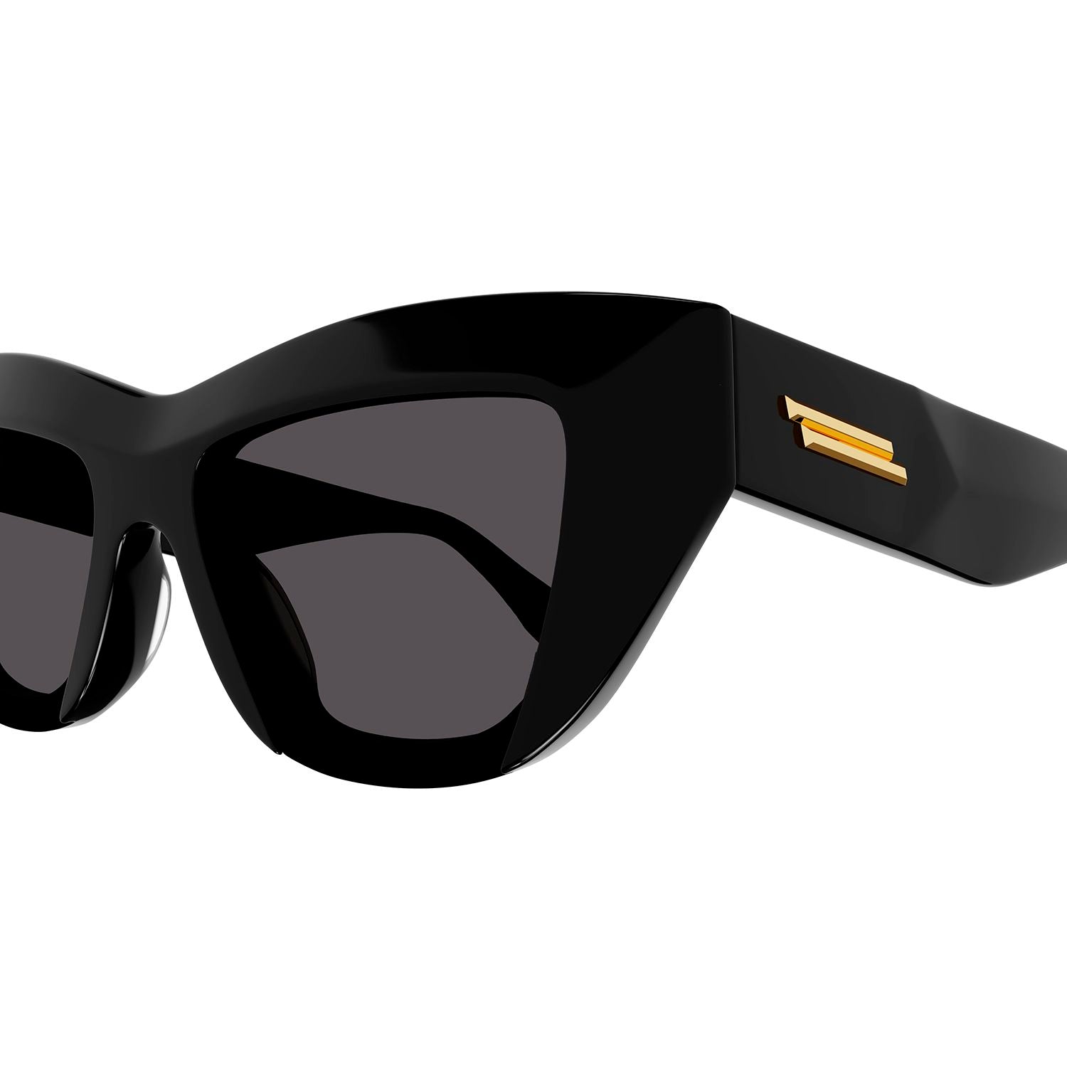 BV1218S Black recycled acetate Sunglasses - Shiny Solid Black
