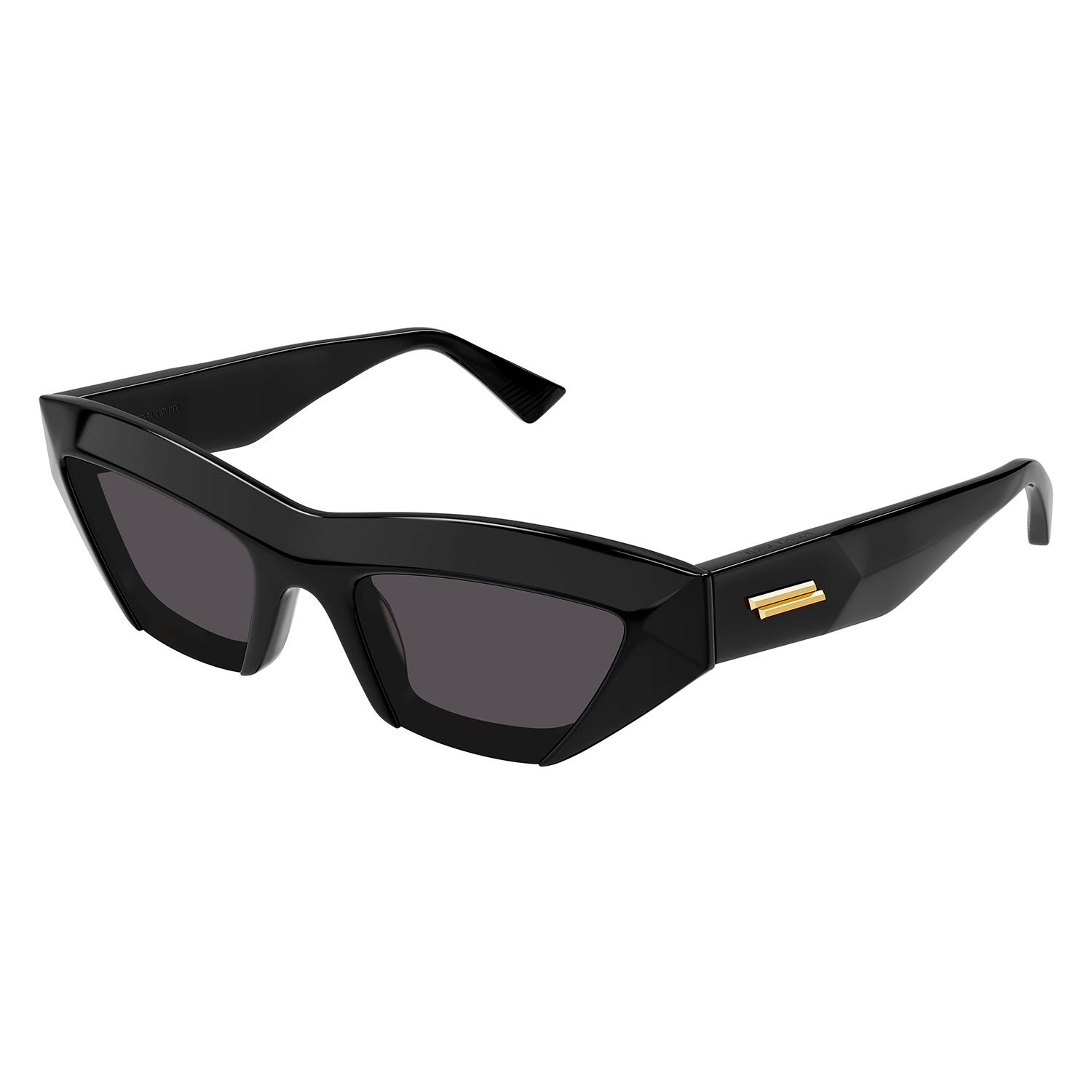 BV1219S Black recycled acetate Sunglasses - Shiny Solid Black
