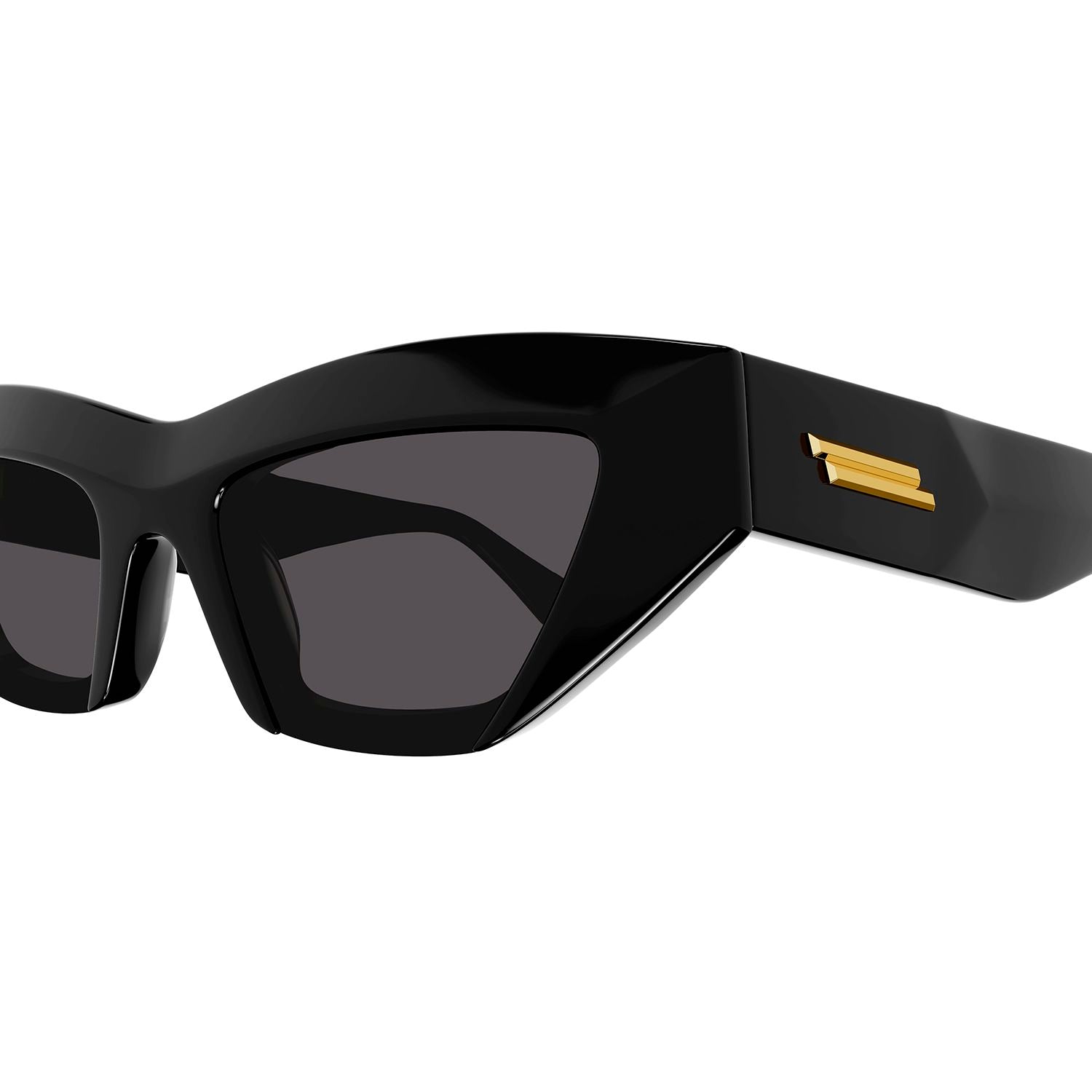 BV1219S Black recycled acetate Sunglasses - Shiny Solid Black