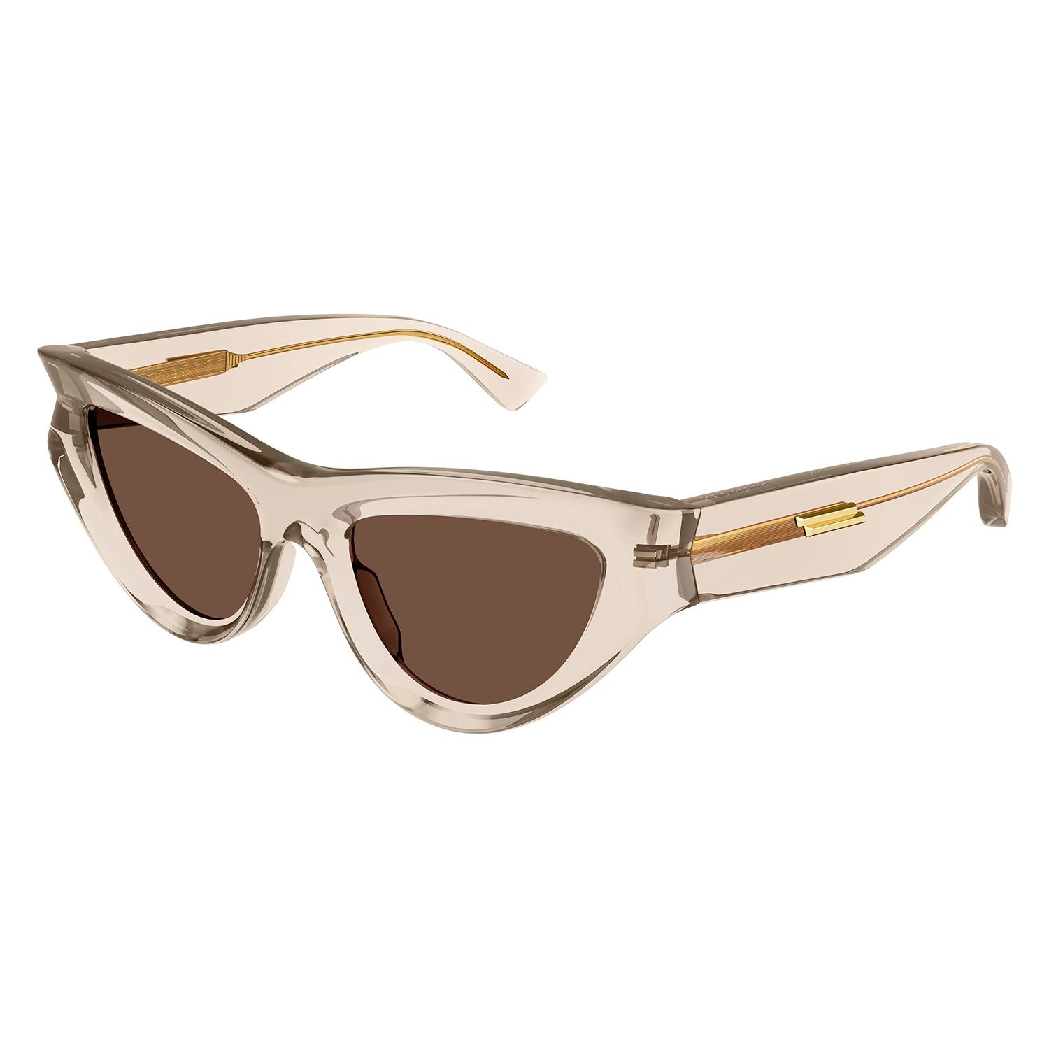 BV1220S Nude recycled acetate Sunglasses - Shiny Transparent Nude