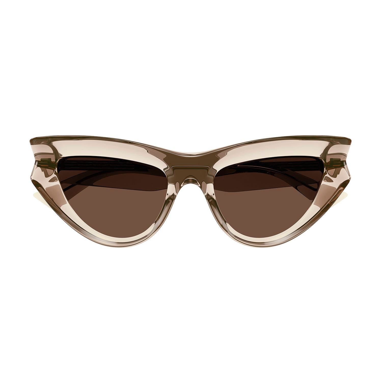 BV1220S Nude recycled acetate Sunglasses - Shiny Transparent Nude